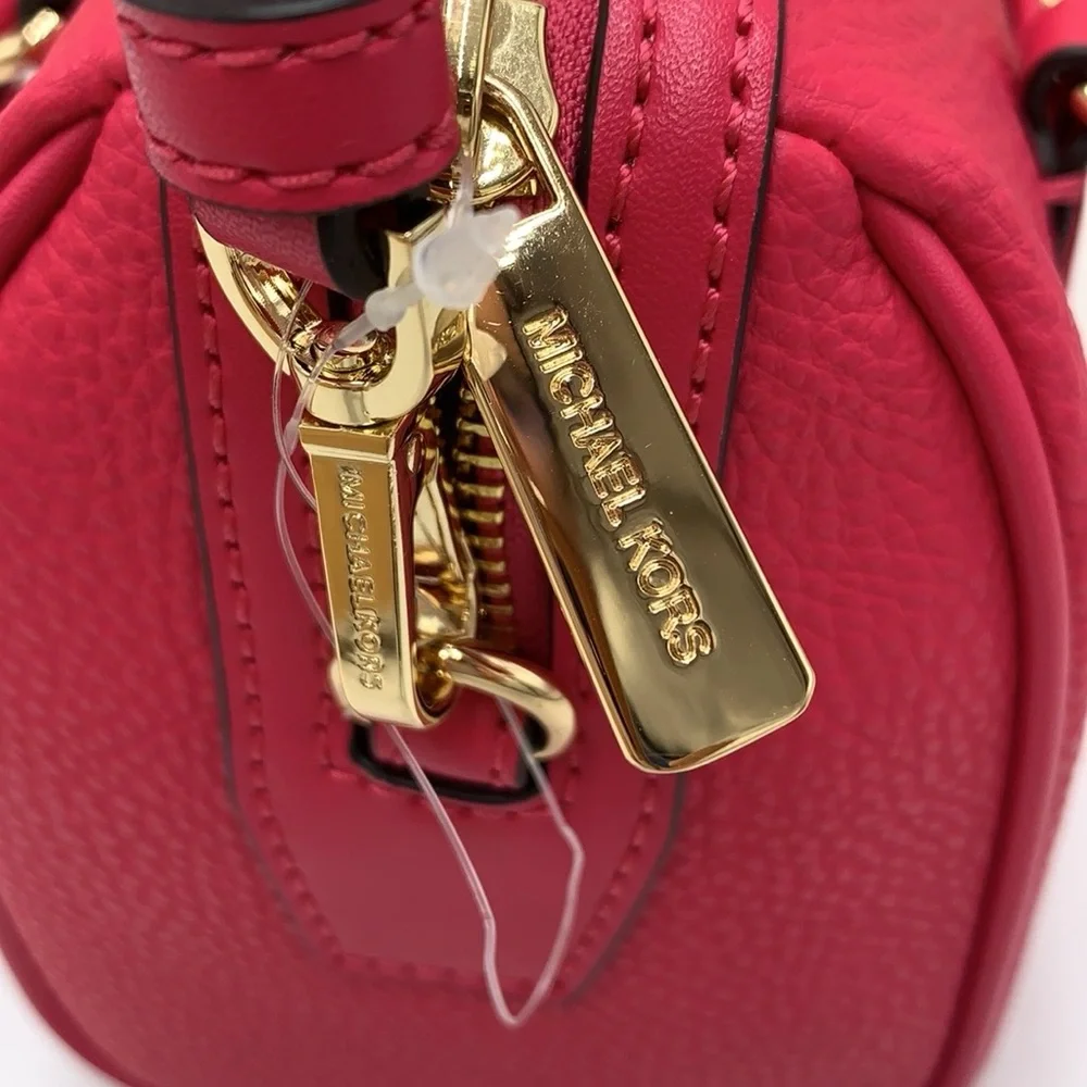 Michael Kors Travel Small Duffle Leather Crossbody Satchel Electric Pink NWT